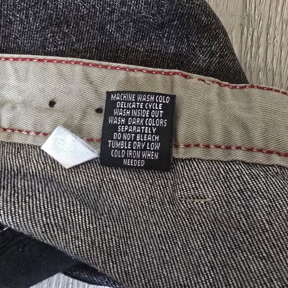 VTG Y2K Marithe Francois Girbaud Mens Black Jeans Short Size 40 Baggy - Picture 6 of 8